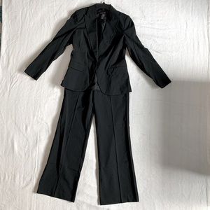 Black striped two piece women’s pant suit